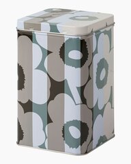 Marimekko Unikko Ralli -peltipurkki 11x11x17,5 cm kerma, taivaansininen, roosa hinta ja tiedot | Elintarvikkeiden säilytysastiat | hobbyhall.fi