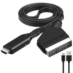 HDMI-Scart-kaapeli 1 metrin pitkä suora liitäntä Kätevä muunnos Fg hinta ja tiedot | Kaapelit ja adapterit | hobbyhall.fi