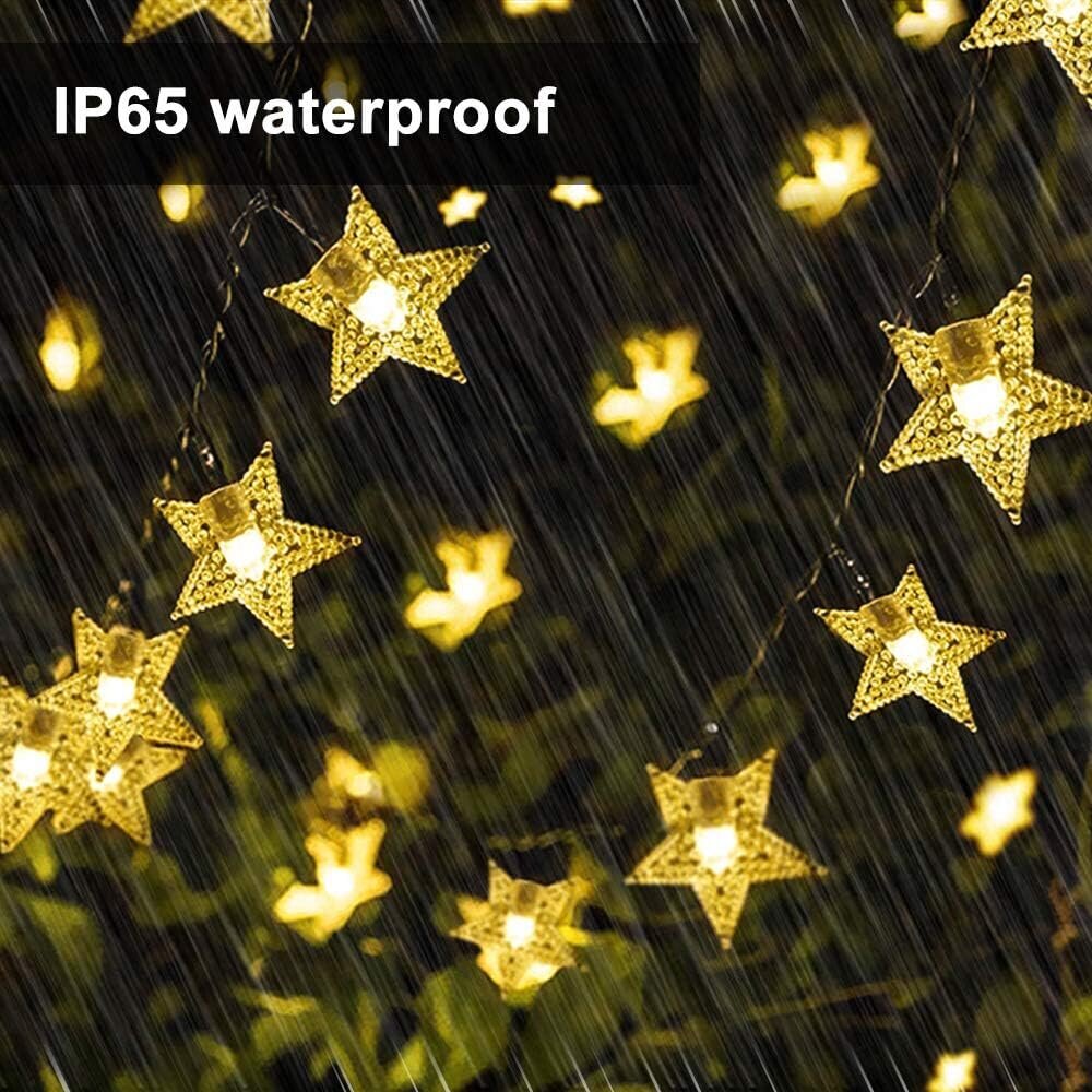 Solar String Lights Outdoor, 12M 100 LED Outdoor Solar String Lights IP65 Vedenpitävä 8 Mode Koristevalo Puutarha Patio Patio Piha Koti Makuuhuone Joulu Hääjuhla (Lämmin valkoinen) hinta ja tiedot | Jouluvalot | hobbyhall.fi