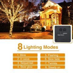 [4-Pack] Solar String Lights Outdoor, 12m 100 LED Solar String Lights Outdoor Waterproof 8 Mode Koristevalot puutarhan pihapatiolle Kotiin Jouluhääjuhla Lämmin valkoinen hinta ja tiedot | Jouluvalot | hobbyhall.fi