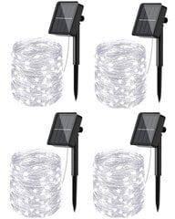 [4 pakkaus] Solar String Lights Outdoor, 12m 100 LED Solar String Lights Outdoor Vedenpitävä 8 erilaista sisustusvaloa puutarhan patiopihalle kotiin jouluhääjuhla, viileä valkoinen hinta ja tiedot | Jouluvalot | hobbyhall.fi