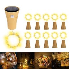 10 Pack Solar LED Pullonkorkki Fairy Lights 10 LED Kuparilanka Koristevalo DIY Bottle Bar Makuuhuoneen Häät Jouluhalloween Juhliin - Lämmin valkoinen [Energialuokka A+++] hinta ja tiedot | Jouluvalot | hobbyhall.fi