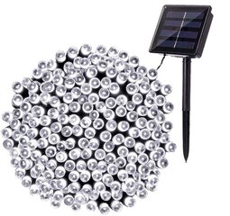 Solar String Lights, 20m 200 LED Waterproof 8 Light Mode (kylmä valkoinen) [Energialuokka A+++] hinta ja tiedot | Jouluvalot | hobbyhall.fi