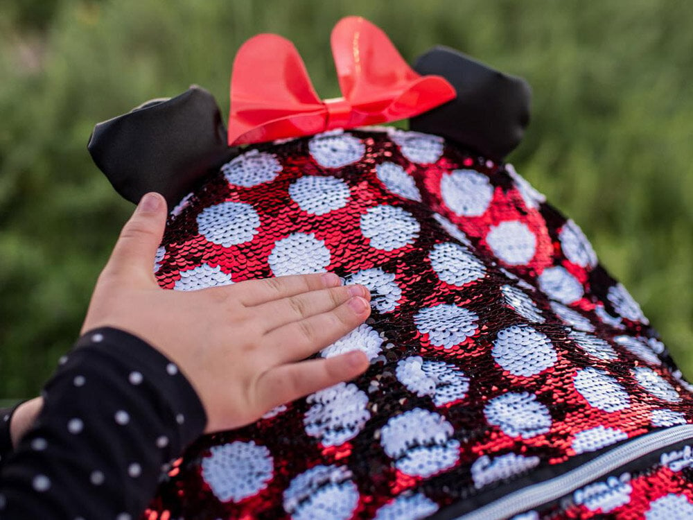 Lasten kiiltävä reppu Minnie Mouse, punainen hinta ja tiedot | Koulureput ja -laukut | hobbyhall.fi