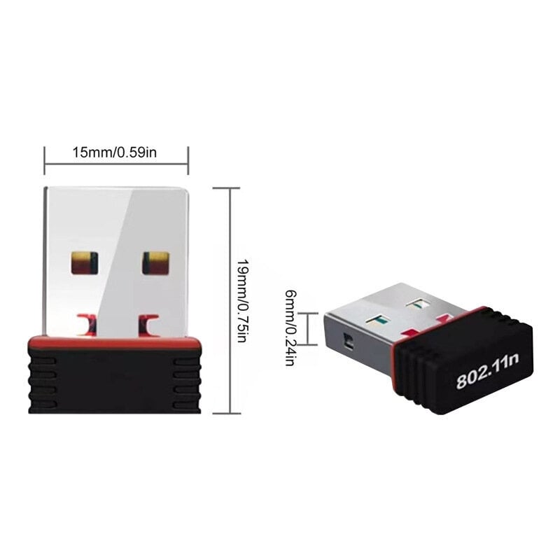 Mini USB Langaton verkkokortti 150M WiFi-vastaanotin RTL8188 Kannettava verkkokorttilähetin 5kpl hinta ja tiedot | USB-sovittimet äänentoistoon | hobbyhall.fi