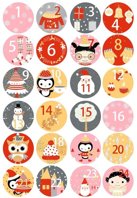 24 PC Hyvää joulua lahjatarrat Adventtikalenterin numero Paperitarrat Monitoimiset lahjapakkaukset Tarratarrat Sisustus hinta ja tiedot | Joulukoristeet | hobbyhall.fi