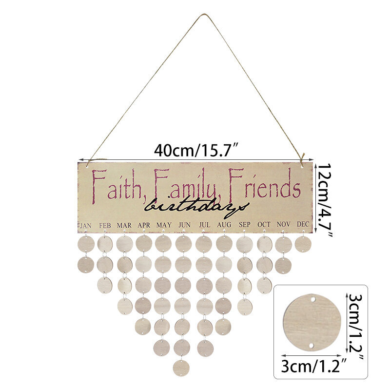 Eid Mubarakin tee-se-itse-sisustus puinen kalenteririipus perhe häät syntymäpäivät erikoispäivien lähtölaskenta muistutustaulu joululahjoihin hinta ja tiedot | Joulukoristeet | hobbyhall.fi