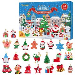 Joulun adventtikalenteri Joulun lähtölaskenta Adventtikalenteri, jossa 24 kpl riippuvia koristeita Joulukoristeet Navidad-lahjat hinta ja tiedot | Joulukoristeet | hobbyhall.fi