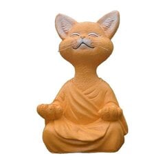 Boutique Collection Meditaatio Kissapatsas Pieni Hartsipatsas Istuva Kissa Zen Puutarha Kotipihan koristelukoriste (oranssi) hinta ja tiedot | Koristeet ja tarrat | hobbyhall.fi