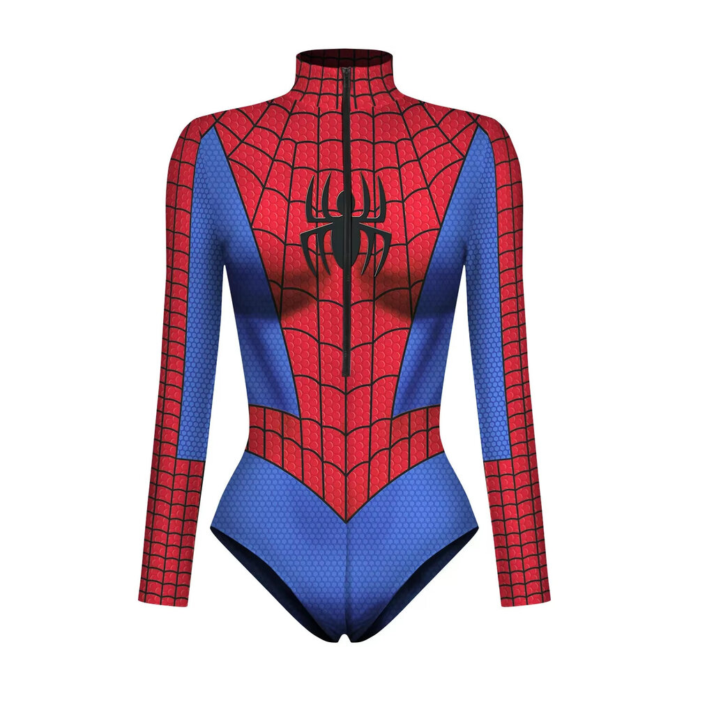 Hämähäkkimies Kapteeni Superhero Uimapuku naisille Miehet 3D-tulostus Pitkähihainen Uimapuku Cosplay Jumpsuit Halloween Carnival Outfit hinta ja tiedot | Naisten urheiluvaatteet | hobbyhall.fi