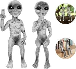 Muukalaispatsas, Puutarha Alien Figurine, Hartsitaide Puutarhakoristeveistokset, Hartsi Alien patsaat Puutarhan koristelu - ulkona, pihalla, puutarhassa. hinta ja tiedot | Koristeet ja tarrat | hobbyhall.fi