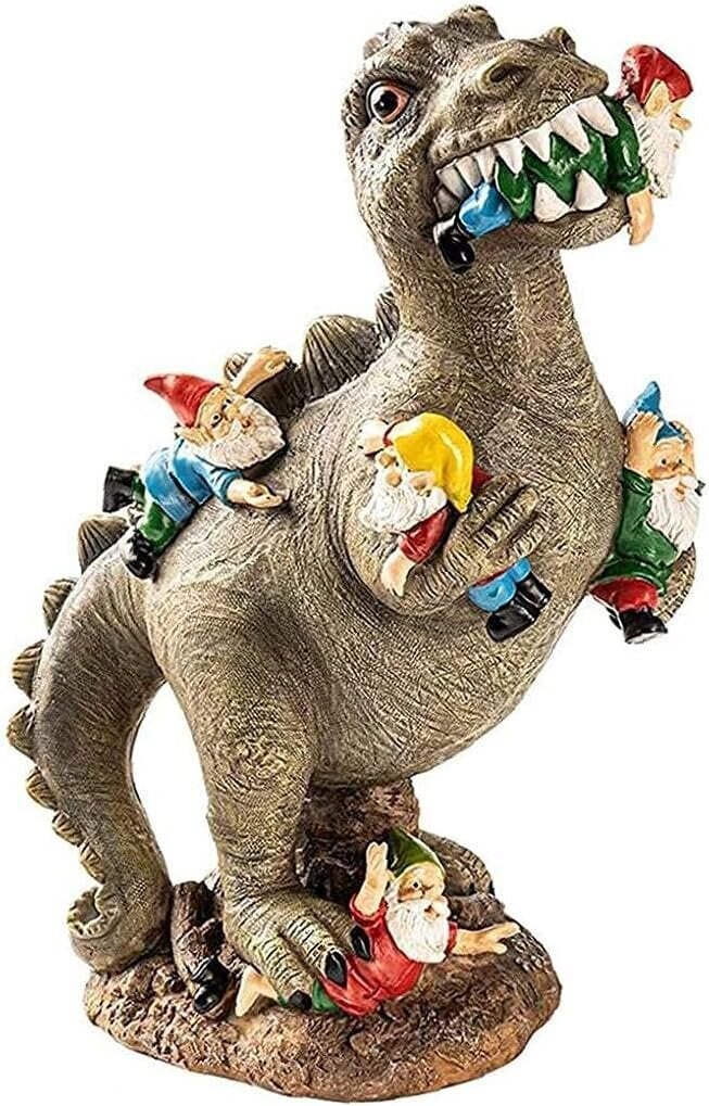 Dinosaur Gnome Patsas Puutarha Figuuri Dinosaurukset Syövät Kääpiöt Ulkopuutarhan koristelu, S, 1 kpl hinta ja tiedot | Koristeet ja tarrat | hobbyhall.fi