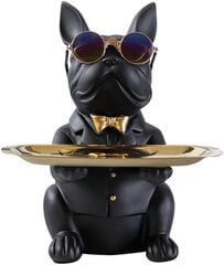 Resin Cool Dog Veistos Bulldog Koristefiguuri Säilytysalusta Säästöpossu Avain Välipalapidike Moderni taide Patsas Kotitoimisto Ornamentti Koriste (musta) hinta ja tiedot | Koristeet ja tarrat | hobbyhall.fi