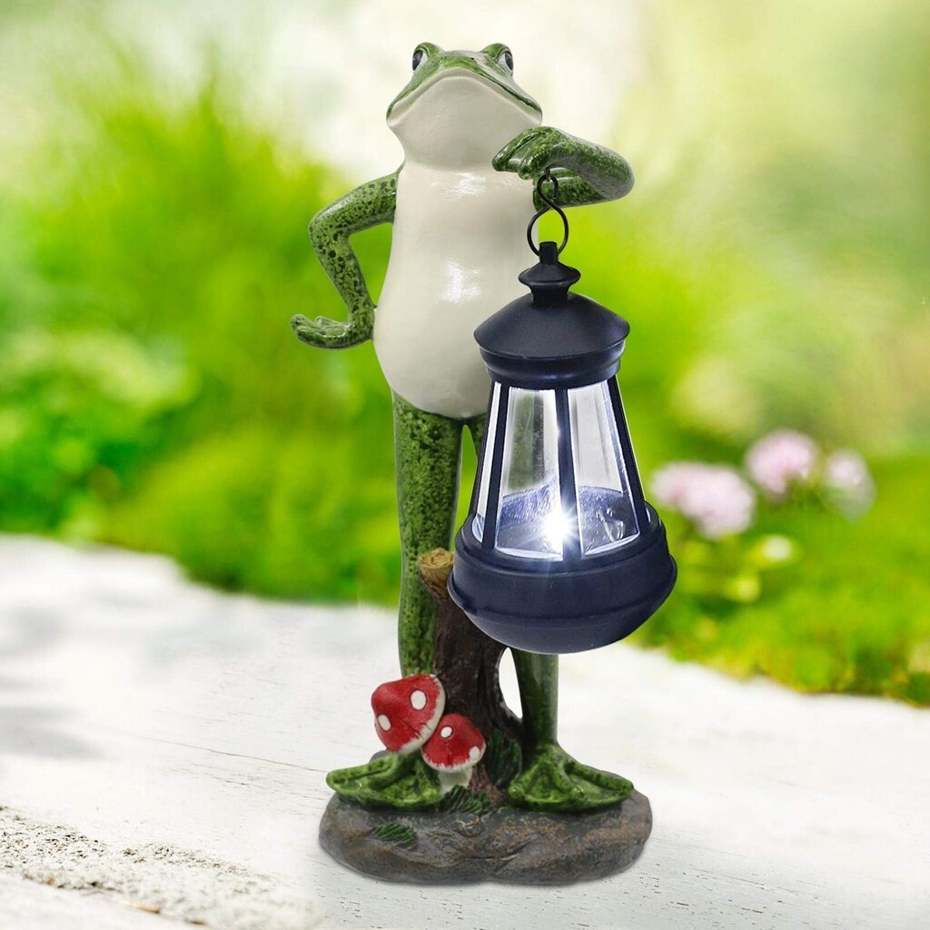 Sammakkopatsas Solar Garden Ornament Outdoor Sammakko Lahja Solar Lantern koristelu hinta ja tiedot | Koristeet ja tarrat | hobbyhall.fi