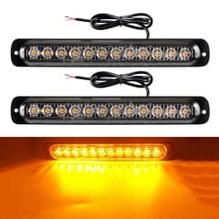 2x 12LEDS-LED-vilkkuvalo auton hätävaroitusvalot Strobe-varoitusvalot baari Moottoripyörän suuntavilkkutilan valo (keltainen) hinta ja tiedot | Sähköiset lisätarvikkeet | hobbyhall.fi