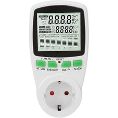 Wattimittari, Energiankulutusmittari, Virtamittarin pistorasia 016A Smart Electricity Usage Monitor (UK) hinta ja tiedot | Kytkimet ja pistorasiat | hobbyhall.fi