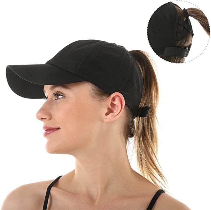 Naisten poninhäntälippis, High Bun -ponilakki, kesän hengittävä One Size -musta hinta ja tiedot | Miesten hatut, huivit ja käsineet | hobbyhall.fi