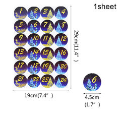 Joulun adventtikalenteri Joululahjalaukut 1-24 numeron sinetöintitarratarralappu joulun uudenvuoden 2024 Noel-lahjoihin hinta ja tiedot | Joulukoristeet | hobbyhall.fi