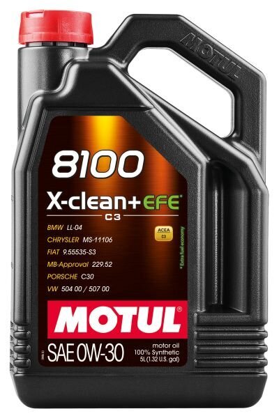 Moottoriöljy Motul 8100 X CLEAN+ EFE 0W30, 5L hinta ja tiedot | Moottoriöljyt | hobbyhall.fi