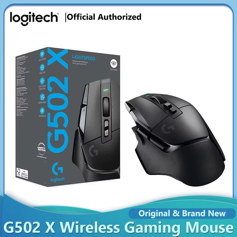 Logitech G502 X LIGHTSPEED Langaton pelihiiri 25600 DPI Hero Optinen anturi Bluetooth-hiiret 13 näppäintä USB-C Windows macOS:lle hinta ja tiedot | Hiiret | hobbyhall.fi