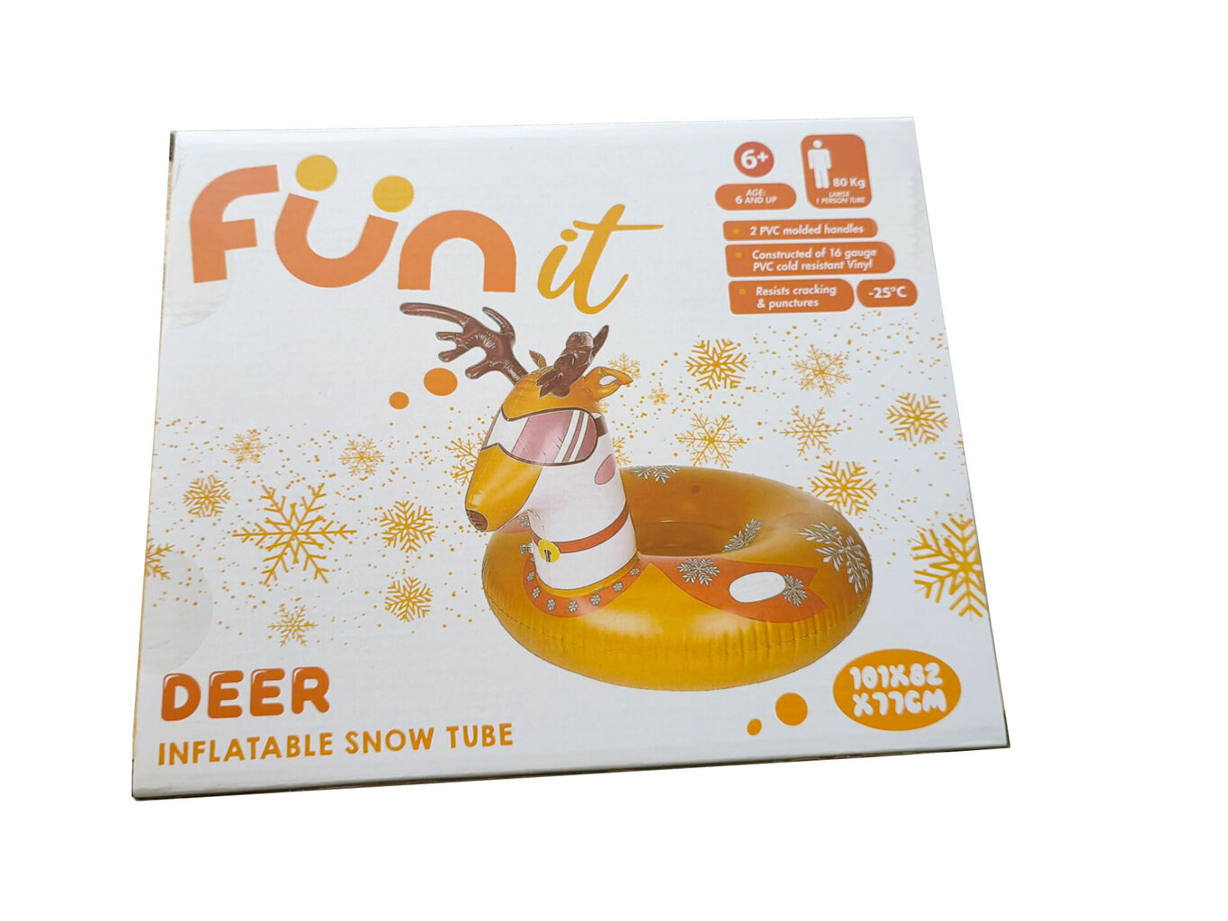 Puhallettavat kelkat Funit Deer, ruskeat, 101x82x77 cm hinta ja tiedot | Pulkat, liukurit ja kelkat | hobbyhall.fi