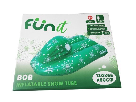 Puhallettavat kelkat Funit Bob, vihreät, 120x68x50 cm hinta ja tiedot | Pulkat, liukurit ja kelkat | hobbyhall.fi