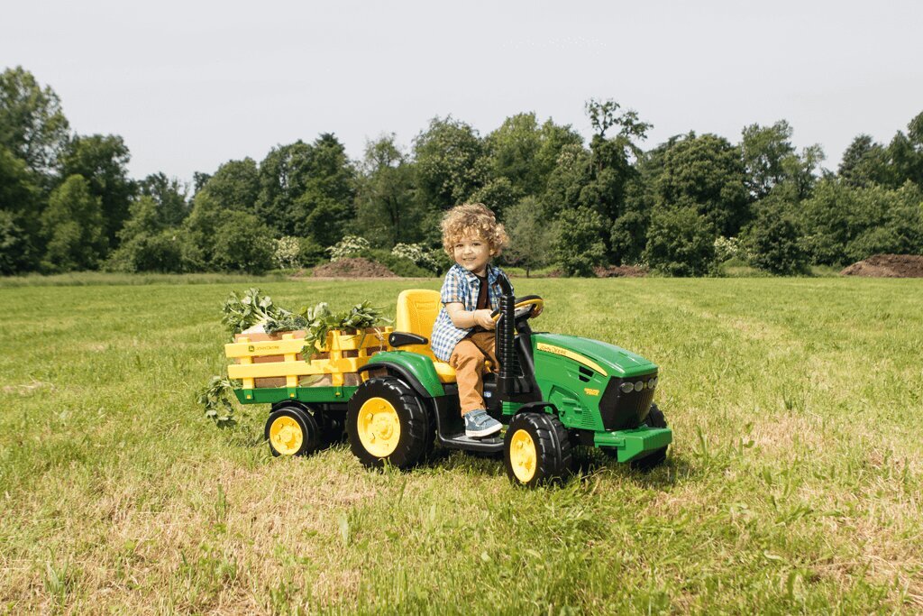 Akkukäyttöinen John Deere -kaivurikuormaaja, 12V hinta ja tiedot | Lasten sähköautot | hobbyhall.fi