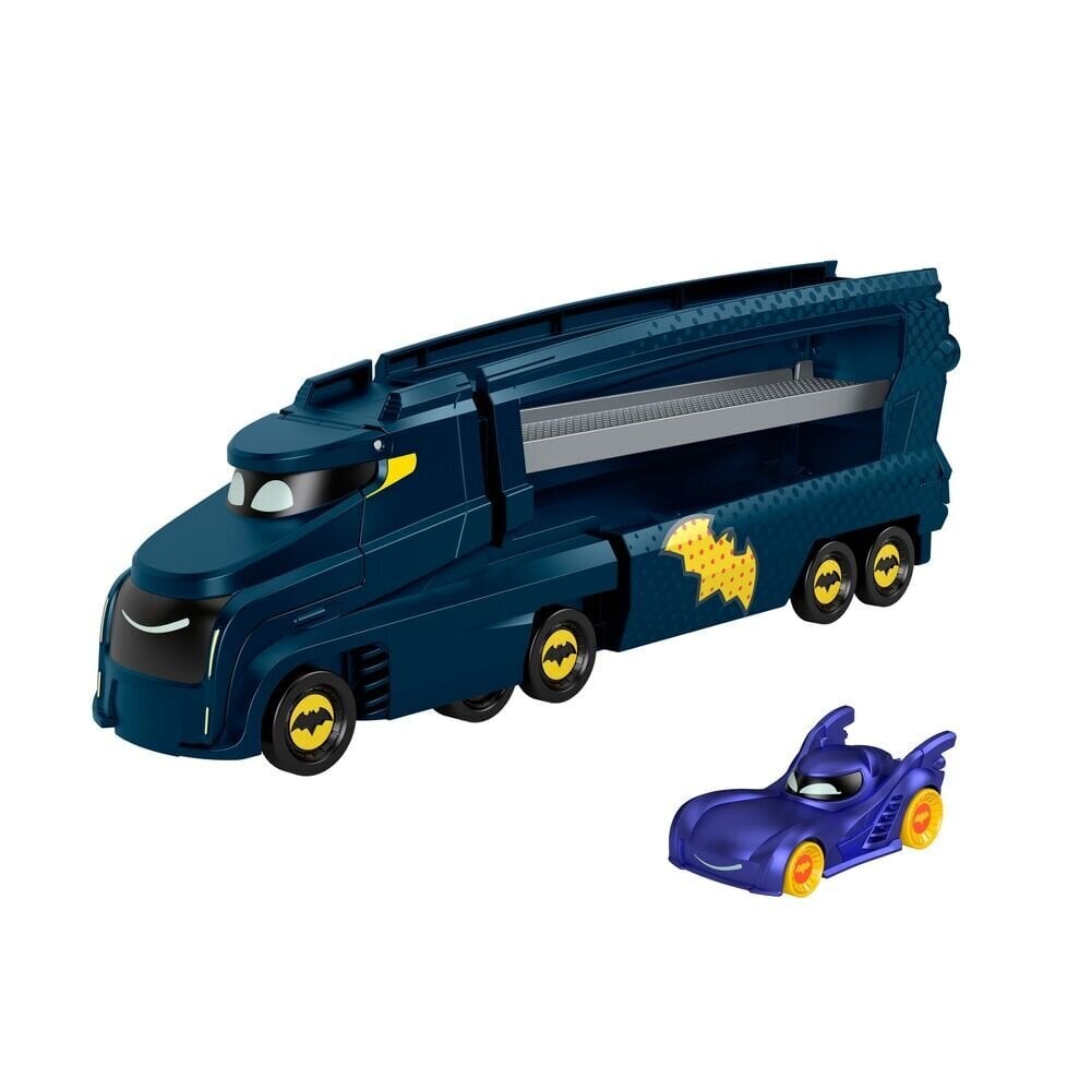 Fisher-Price DC Batwheels -lelurekka ja -auto, Bat-Big -teline rampilla ja Bam Batmobile 1:55 Scale Diecast -leluauto hinta ja tiedot | Poikien lelut | hobbyhall.fi