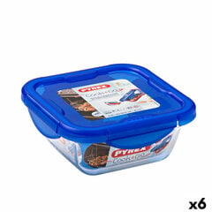 Hermetic Lunch Box Pyrex Cook & Go, 16,7 x 16,7 x 7 cm, 850 ml, 6 kpl. hinta ja tiedot | Elintarvikkeiden säilytysastiat | hobbyhall.fi