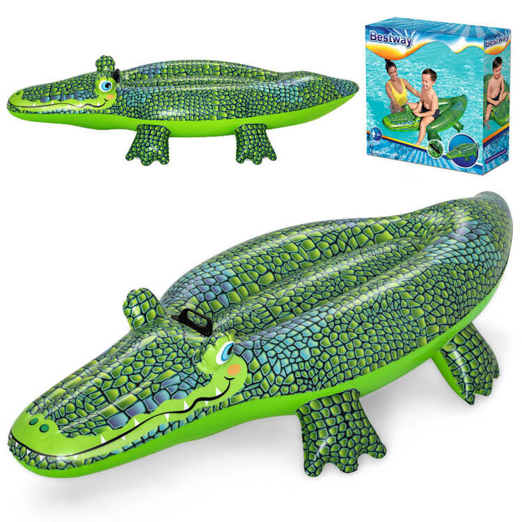 Ilmatäytteinen lepotuoli Bestway Crocodile, 152x71cm, vihreä hinta ja tiedot | Puhallettavat vesilelut ja uima-asusteet | hobbyhall.fi