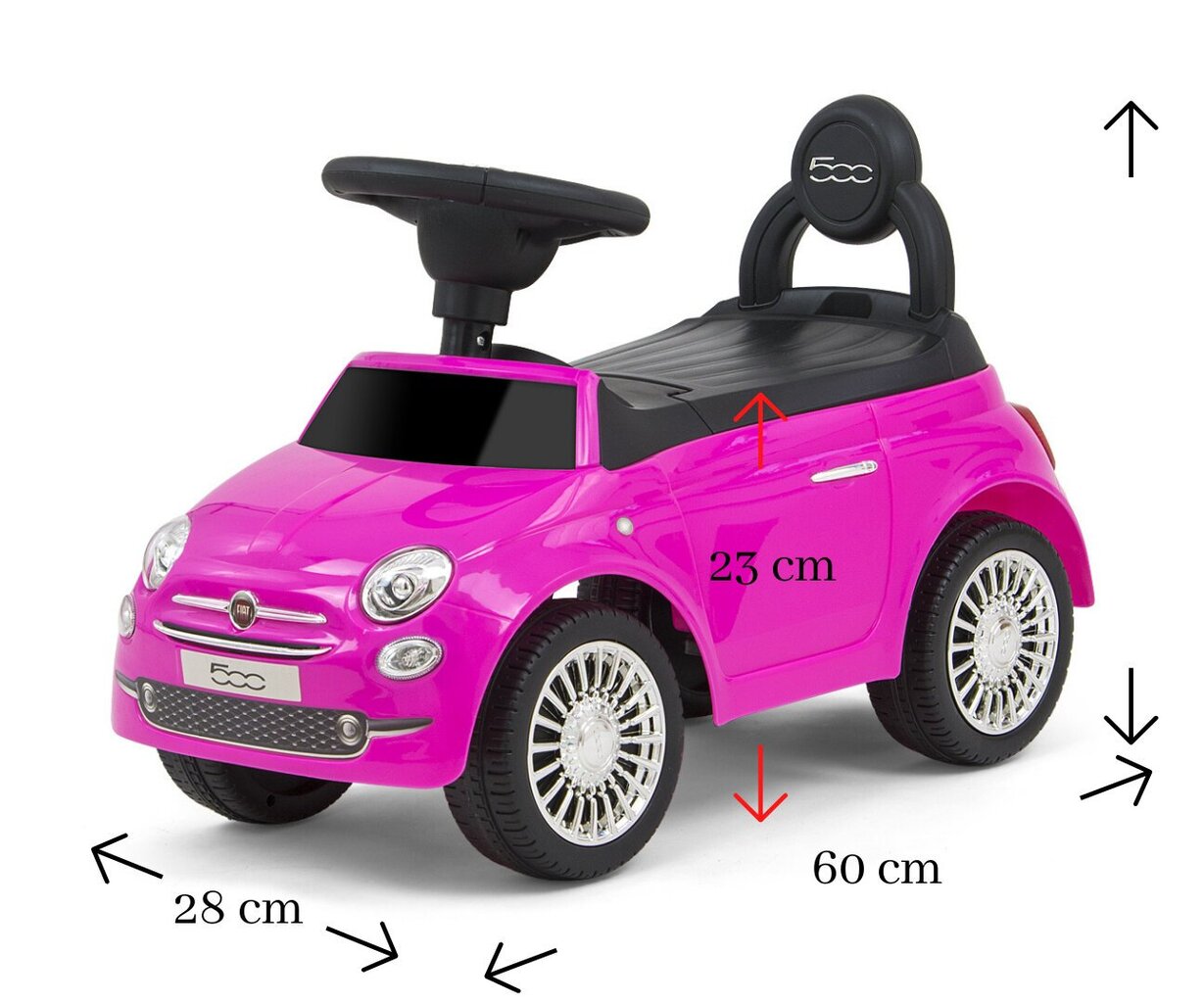 Milly Mally Fiat 500 -potkuauto, pinkki hinta ja tiedot | Vauvan lelut | hobbyhall.fi