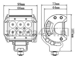 Valonheitin cree LED IP67 1800lm 12-24V hinta ja tiedot | Polttimot | hobbyhall.fi