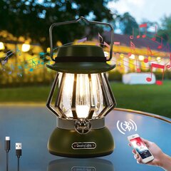 TECKZOON T-4 LED Retro Camping Lyhty Bluetooth-kaiuttimella hinta ja tiedot | Muut retkeilyvarusteet | hobbyhall.fi