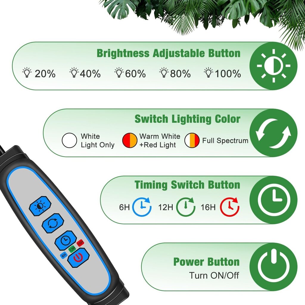 LED-kasvivalaisin Wolezek ‎‎BL-J20A hinta ja tiedot | Sisäpuutarhat ja kasvilamput | hobbyhall.fi