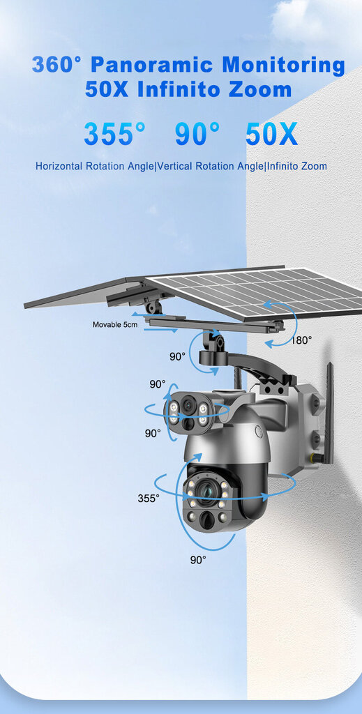 Valvontakamera SIM-kortilla, 4G:llä ja aurinkoparistolla - Goapa hinta ja tiedot | Valvontakamerat | hobbyhall.fi