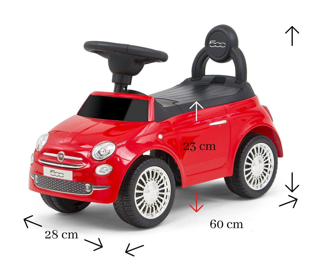 Milly Mally Fiat 500 -potkuauto, punainen hinta ja tiedot | Vauvan lelut | hobbyhall.fi