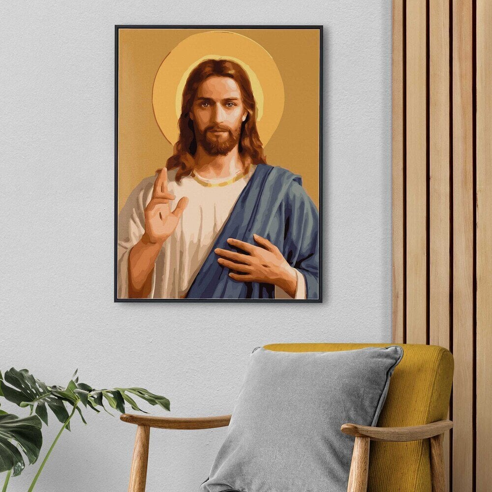 Maalaa oma mestariteos kehykselle Oh Art!, Jeesus Kristus 40x50 cm hinta ja tiedot | Maalaa numeroiden mukaan | hobbyhall.fi