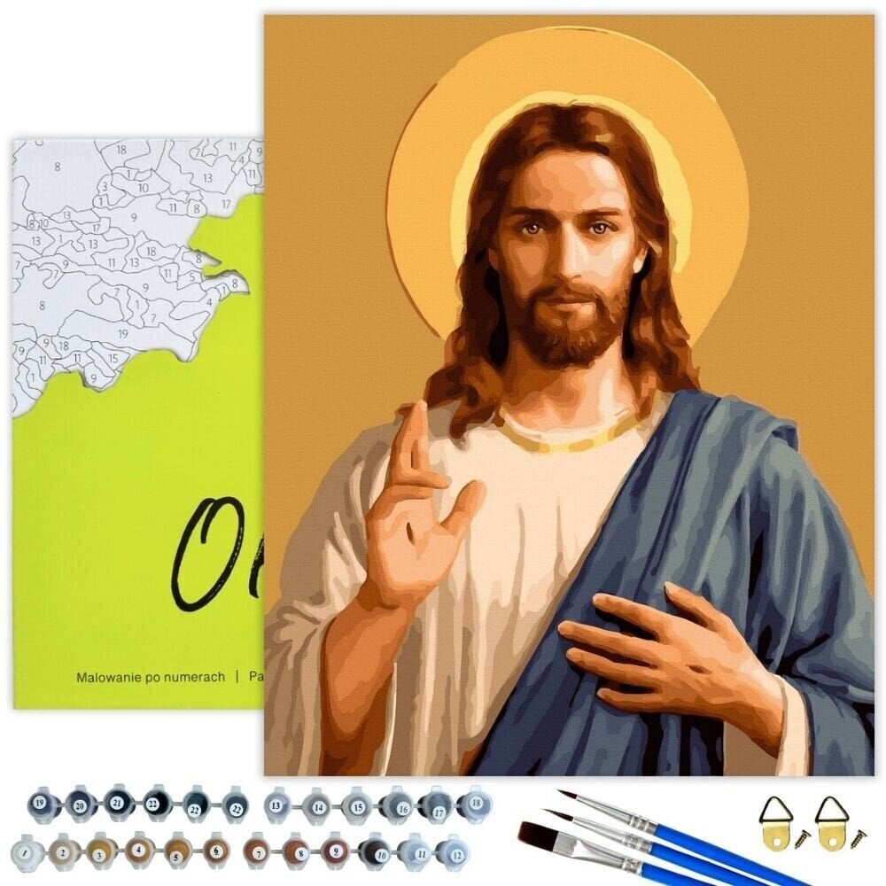 Maalaa oma mestariteos kehykselle Oh Art!, Jeesus Kristus 40x50 cm hinta ja tiedot | Maalaa numeroiden mukaan | hobbyhall.fi