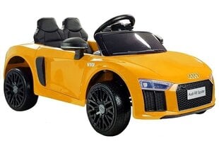 Lasten sähköinen urheiluauto Audi R8 Spyder, keltainen hinta ja tiedot | Lasten sähköautot | hobbyhall.fi