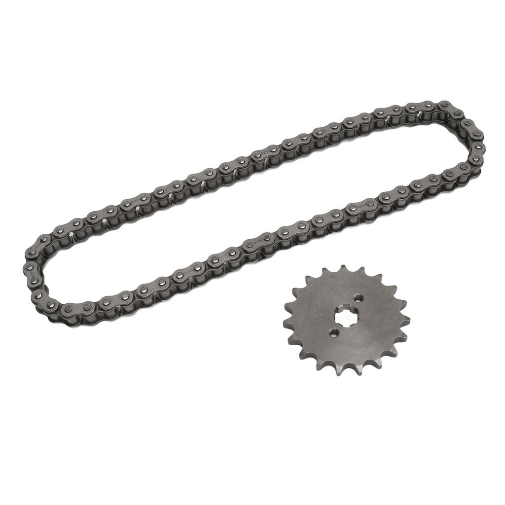 428 19T 17mm ketjupyörä 428 60 lenkillä Ketjun teräs Suuri sitkeys 50cc?250cc metallimoottoripyörälle hinta ja tiedot | Muut pyörätarvikkeet | hobbyhall.fi