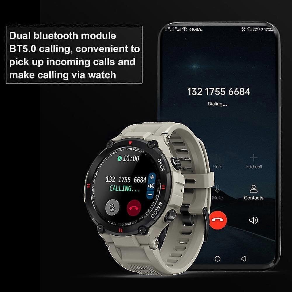 Miesten älykello ulkokäyttöön sotilaallinen vedenpitävä älykello sykemittarilla, kuntoseurantakellot Android IOS:lle hinta ja tiedot | Älykellot | hobbyhall.fi
