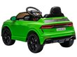 Audi RS Q8 -sähkömaasturi lapsille, 101 x 62 x 51 cm, vihreä hinta ja tiedot | Lasten sähköautot | hobbyhall.fi