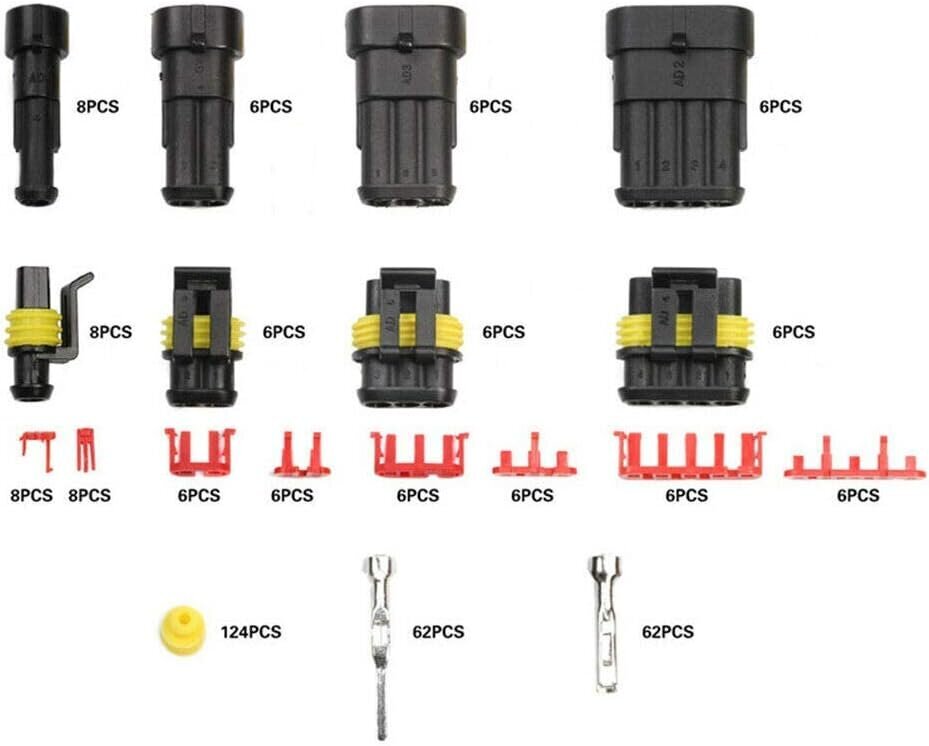 352 kpl 1 2 3 4 Pin Vedenpitävä autojen sähköliitin valikoima Terminaalit moottoripyörille Autot Skootterit Kuorma-autot Veneet. hinta ja tiedot | Auton sisätilatarvikkeet | hobbyhall.fi