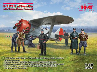 Liimattava malli ICM 48094 I-153 Luftwaffe with Pilots and Ground Personnel 1/48 hinta ja tiedot | Koottavat pienoismallit | hobbyhall.fi