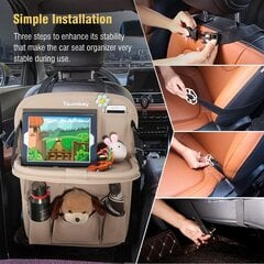 Tsumbay Car Organizer, auton istuimen selkäsuoja, vedenpitävät potkumatot ruokapöydällä, useita taskuja auton säilytykseen, 1 kpl / beige hinta ja tiedot | Auton sisätilatarvikkeet | hobbyhall.fi