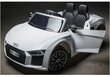 Lasten sähköinen urheiluauto Audi R8 Spyder, valkoinen hinta ja tiedot | Lasten sähköautot | hobbyhall.fi