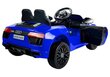 Sähköinen urheiluauto lapsille Audi R8 Spyder, sininen. hinta ja tiedot | Lasten sähköautot | hobbyhall.fi