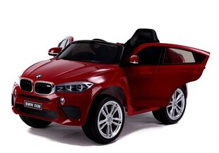 BMW X6M -sähkömaasturi, lasten, 116 x 77 x 60 cm, punainen maali hinta ja tiedot | Lasten sähköautot | hobbyhall.fi