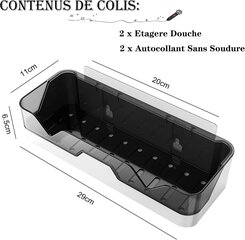 kpl suihkuhylly, 2 suihkuhyllyn sarja ilman porausta, suihkuhyllyn tuki yli 7 kg, suihkuvarasto hinta ja tiedot | Kylpyhuoneen sisustus | hobbyhall.fi