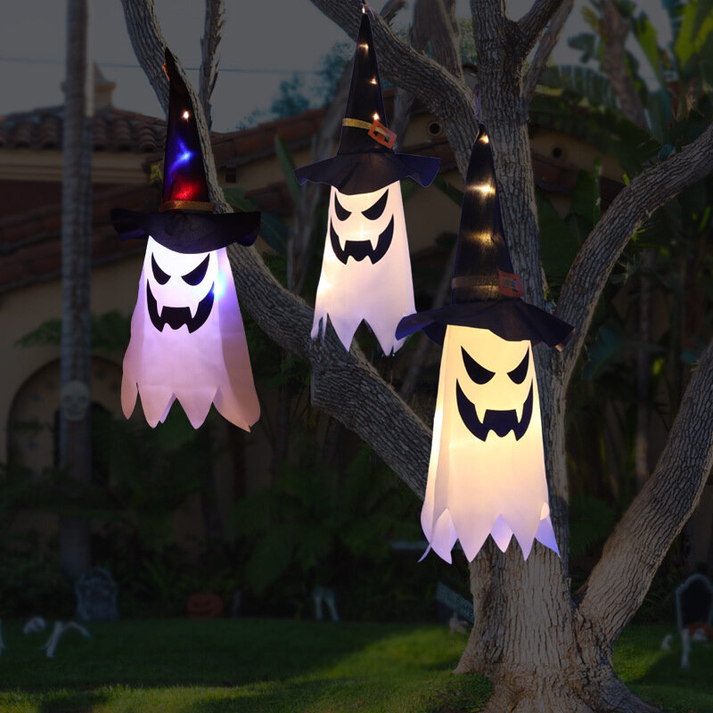 Halloween-sisustus LED-vilkkuvalon ohjattu Ghost-riippuva lamppu Gypsophila Yard Decor hinta ja tiedot | Hauskat juhlapelit ja -tuotteet | hobbyhall.fi